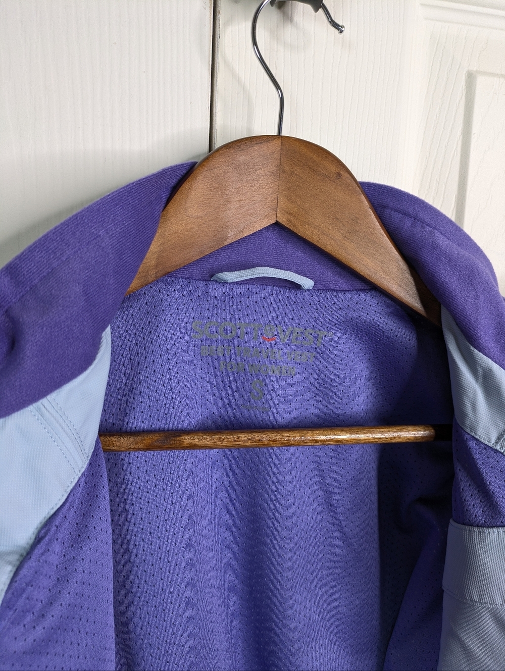 SCOTTeVEST Best Travel Vest Small Slate Blue Grape 24 Pocket Water Repellent Uti - Picture 9 of 13